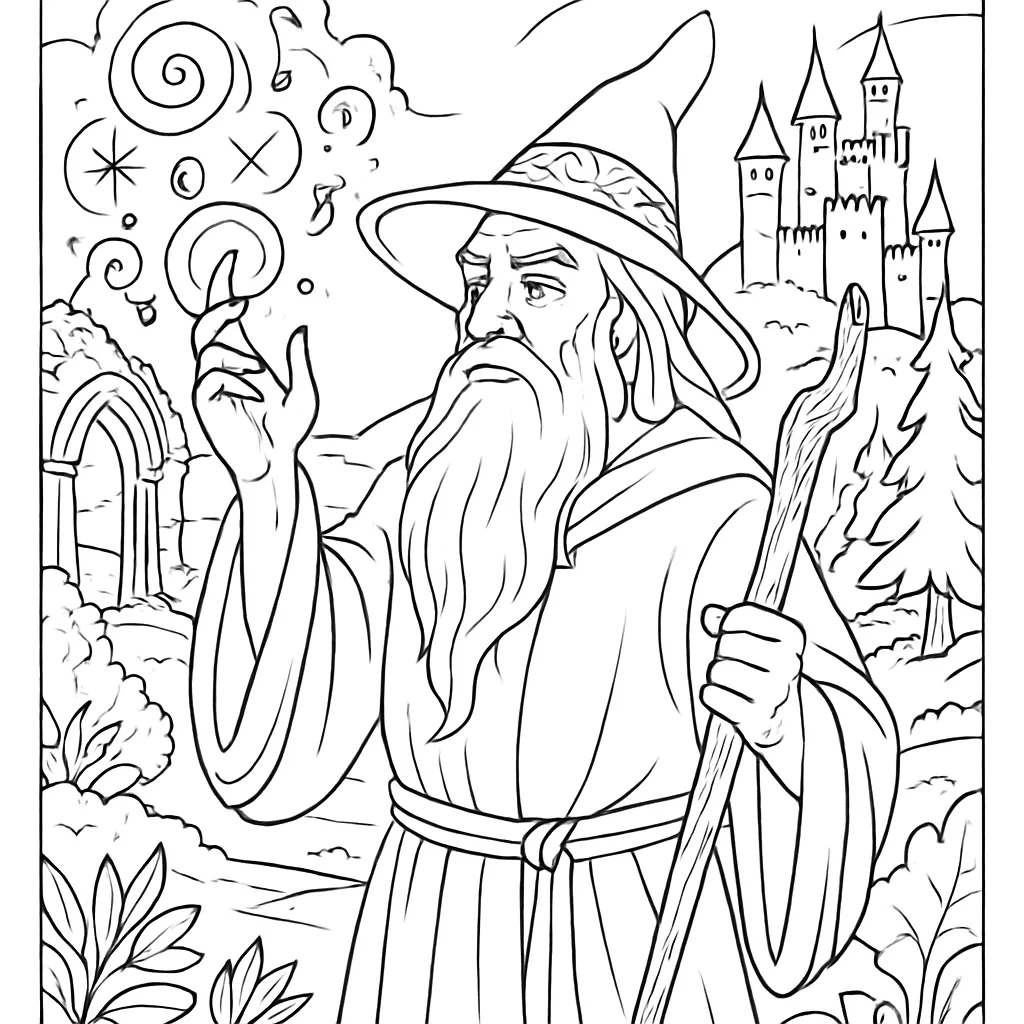 Page 3 of Fantasy Realms Coloring Pages