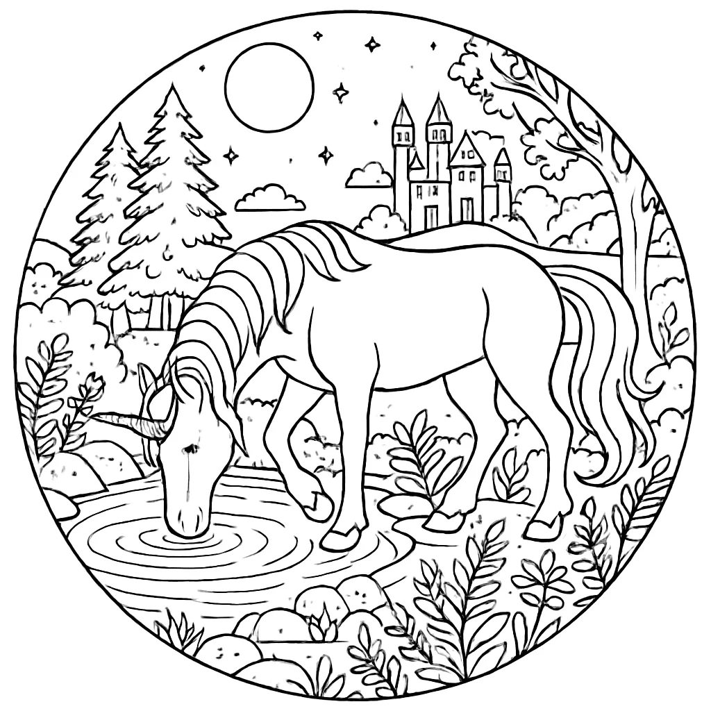 Page 4 of Fantasy Realms Coloring Pages