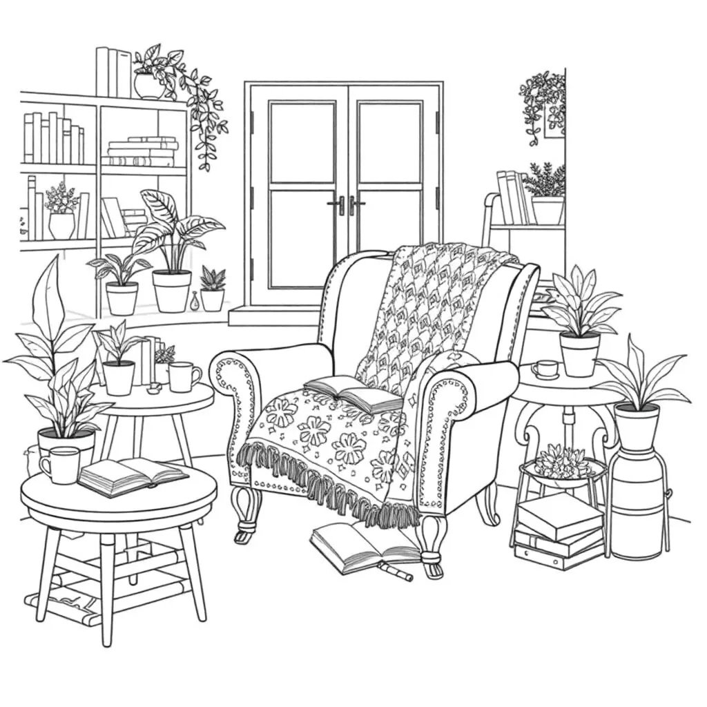 Page 2 of Cozy Corners Coloring Pages