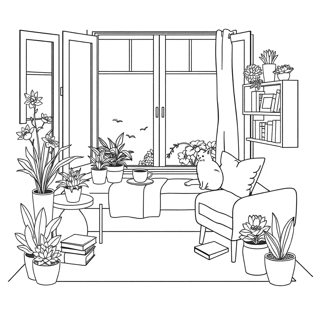 Page 4 of Cozy Corners Coloring Pages