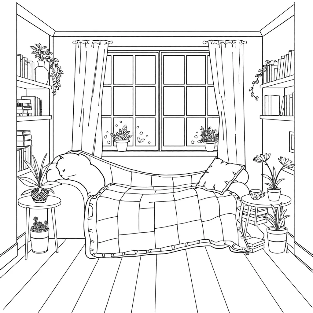 Page 6 of Cozy Corners Coloring Pages