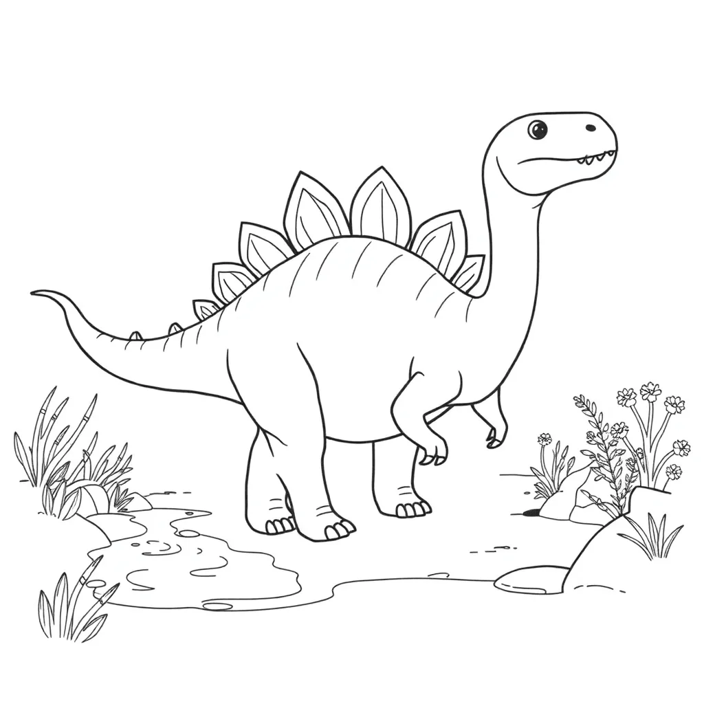 Page 2 of Dinosaur Adventures Coloring Pages