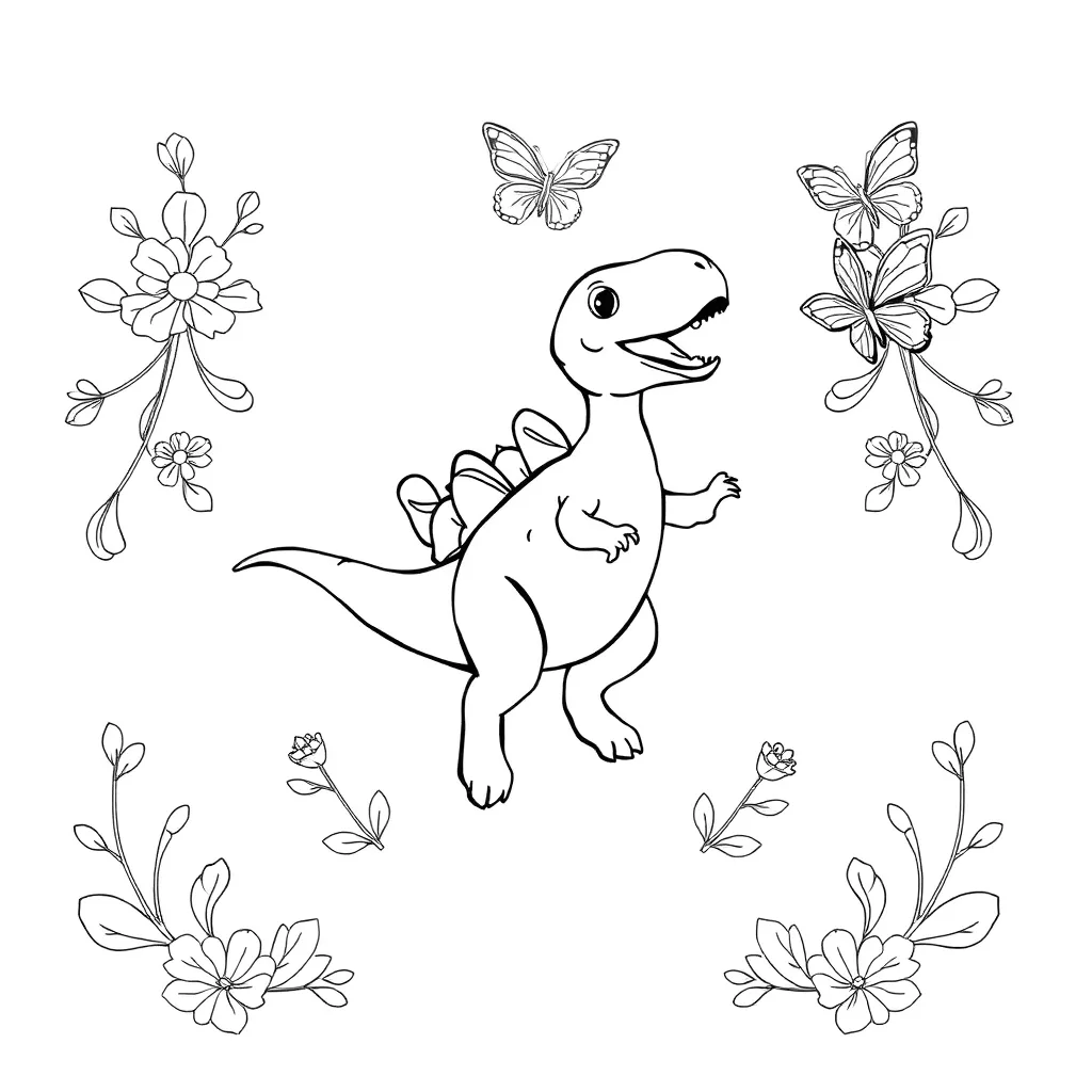 Page 5 of Dinosaur Adventures Coloring Pages